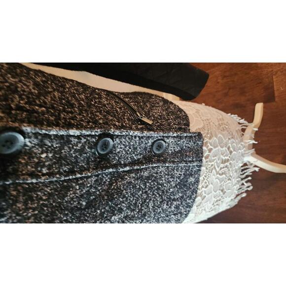 Flawless Unique tweed faux leather wool BCBGMAXAZRIA M coat blazer jacket love - Picture 5 of 8